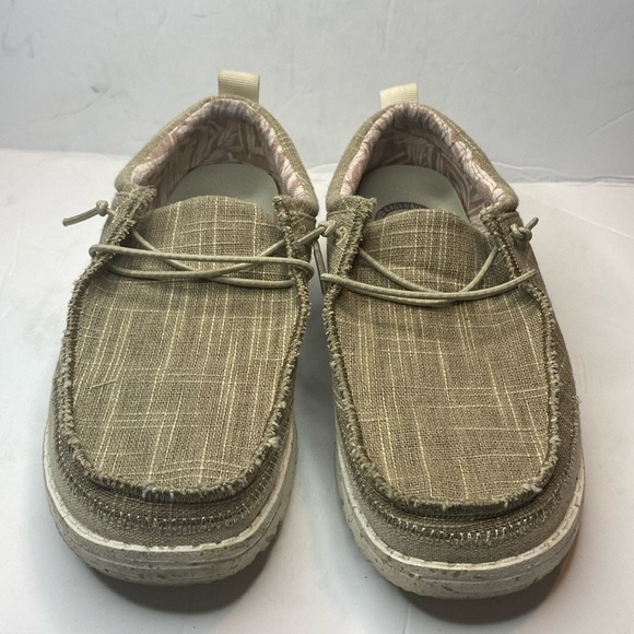 Hey Dude Beige Wendy Chambray Shoes - Picture 1 of 10